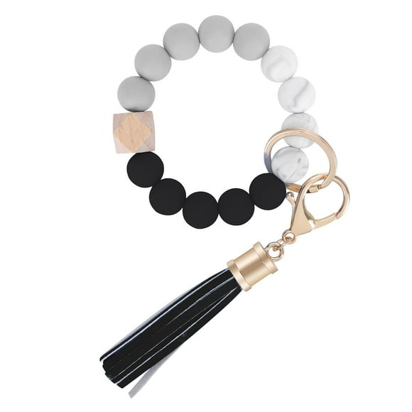 Binwennn Wooden Bead Wrist Keychain Hanging Ornament Loss Bracelet Key Transparent Thread for Hanging Beaded Garland Decorations Christmas Garlands Decorations Christmas And Cedar Garland Lit Hot