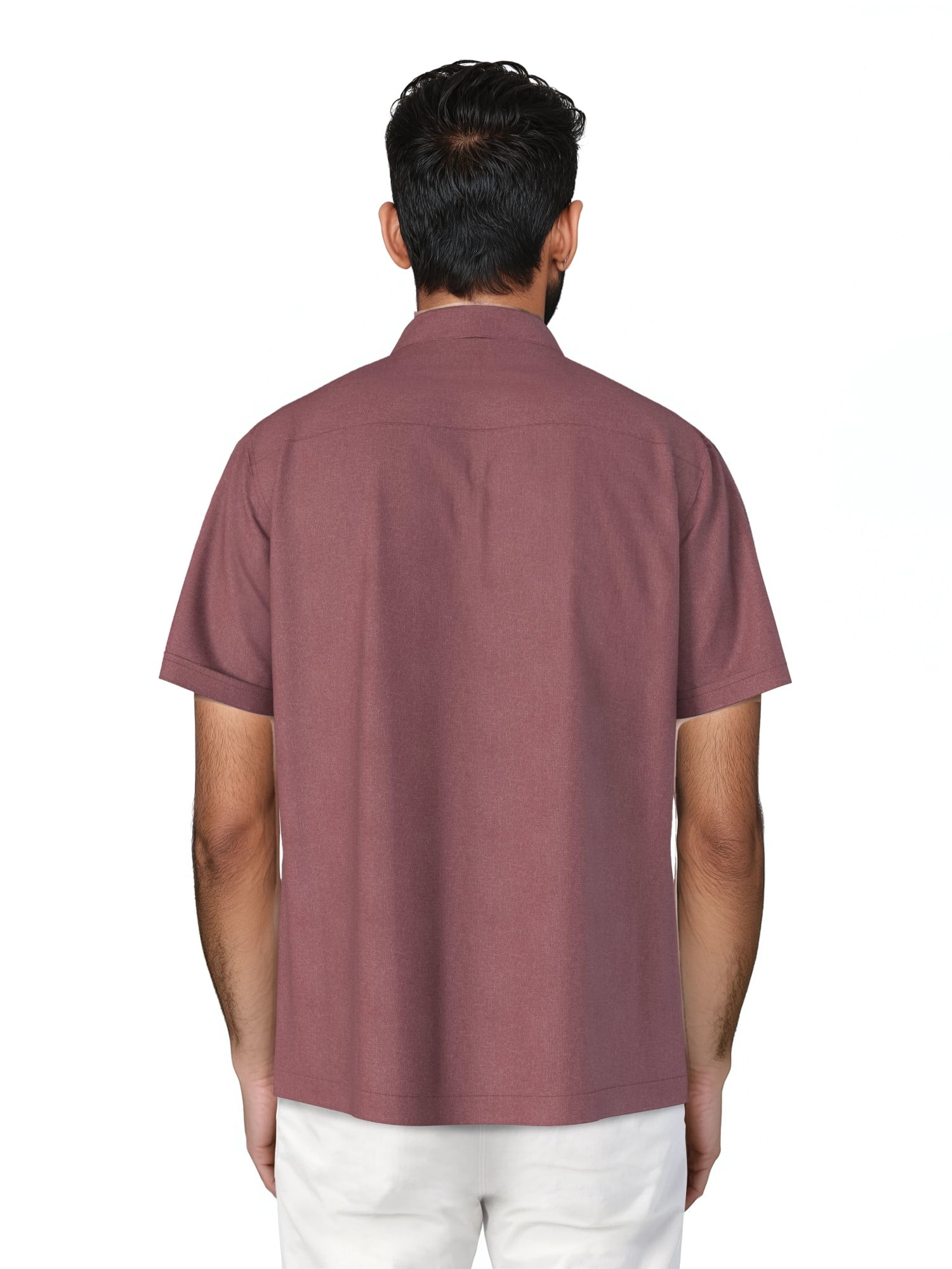 Cafe Luna Men's and Big Men's Printed Geo Panels Short Sleeve Chambray Woven Shirt, Size S-4XL