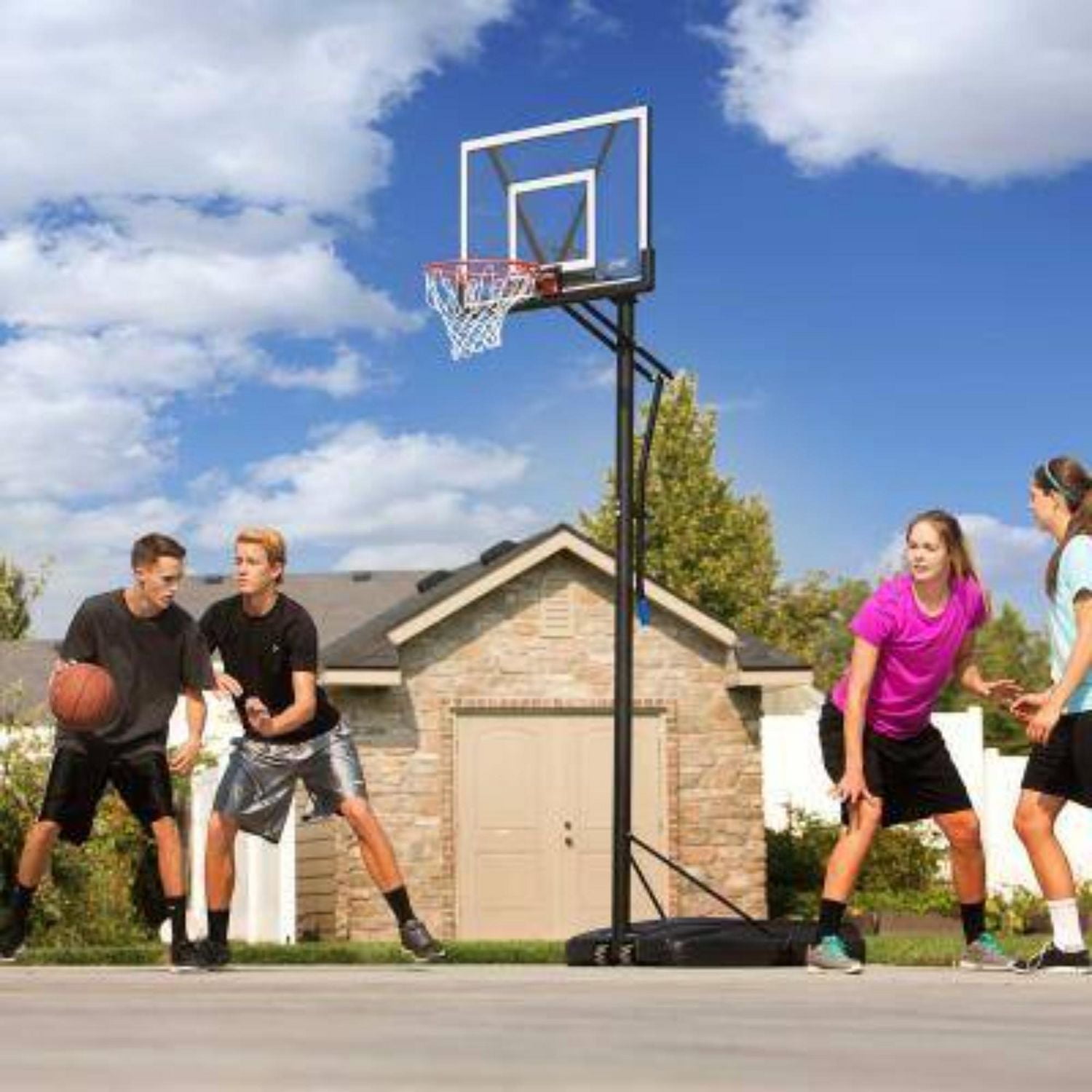 LIFETIME Adjustable Basketball Hoop with 48 Inch Polycarbonate Backboard