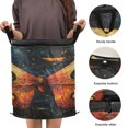 thumbnail image 3 of WOBOGO Star Red Butterfly Foldable Laundry Baskets with Carry Handle Zipper Closure Travel Bathroom College Dorm Essentials, 3 of 7