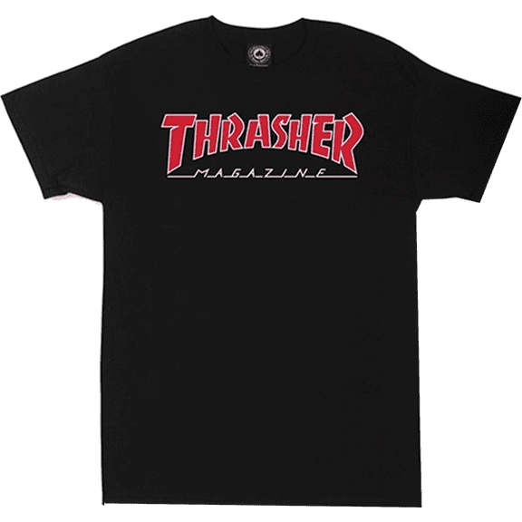 Thrasher Outlined Ss L-Black/Red/Wht