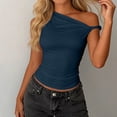 thumbnail image 4 of FengLS Womens One-Shoulder Tops 2026 Fashion Fitted Crop Tops Twisted Knot Sleeveless Tank Tops for Party & Streetwear, 4 of 6