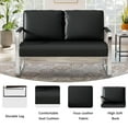 thumbnail image 3 of Apeaka Love Seat Mini Couch Small Sofa Settee Loveseat Bench for Living Room, Faux Leather, 3 of 6