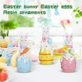 thumbnail image 4 of Easter Bunny Egg Decorations Adorable Rabbit Figurines Easter Bunny Figurines Mini Resin Table Decor Easter Decor for Spring Holiday Party Home Office Shelf Display, 4 of 5