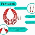 thumbnail image 5 of Shop LC Red Costume Costume Jewelry Set Howlite Beaded Earrings Bib Chunky Necklace for Women Size 18 to 20" Birthday Gifts for Women, 5 of 6