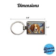 thumbnail image 3 of Brittany Spaniel Dog French Bohemian Art Metal Rectangle Keychain, 3 of 7