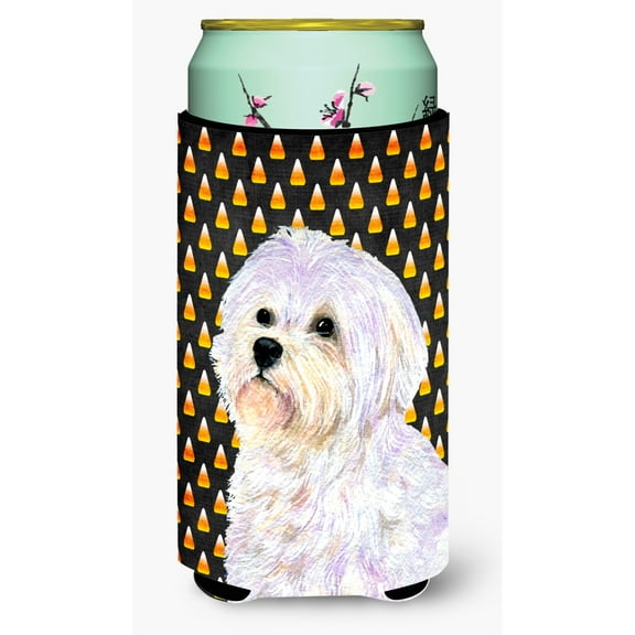 Maltese Candy Corn Halloween Portrait Tall Boy Hugger