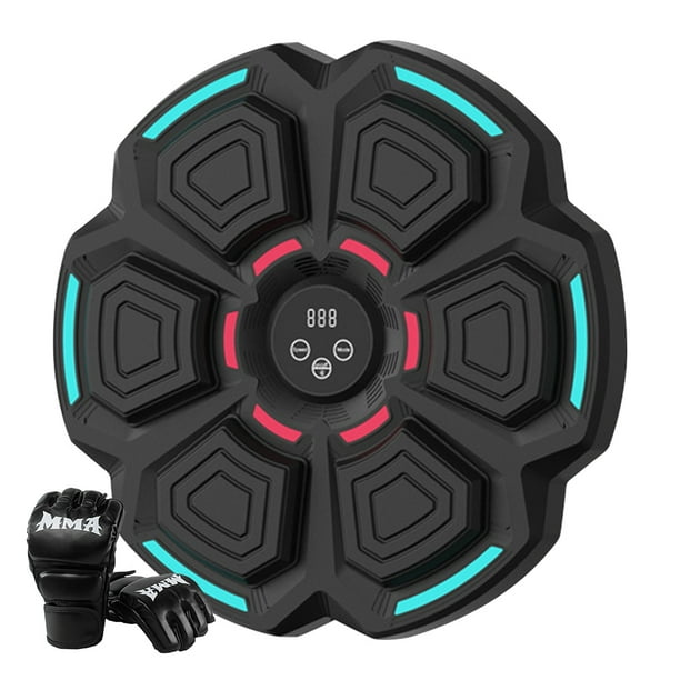 Máquina Boxeo Con Música Objetivo Pared Objetivo Boxeo para El Objetivo Reacción (negro Con Guantes Negros Dedo para Adultos)
