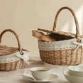 thumbnail image 5 of Rattan Picnic For Food Storage Handwoven Natural Lunch Hamper With Lid Perfect For Outdoor Dining And Party Supplies Food Storage Home Decor, 5 of 6