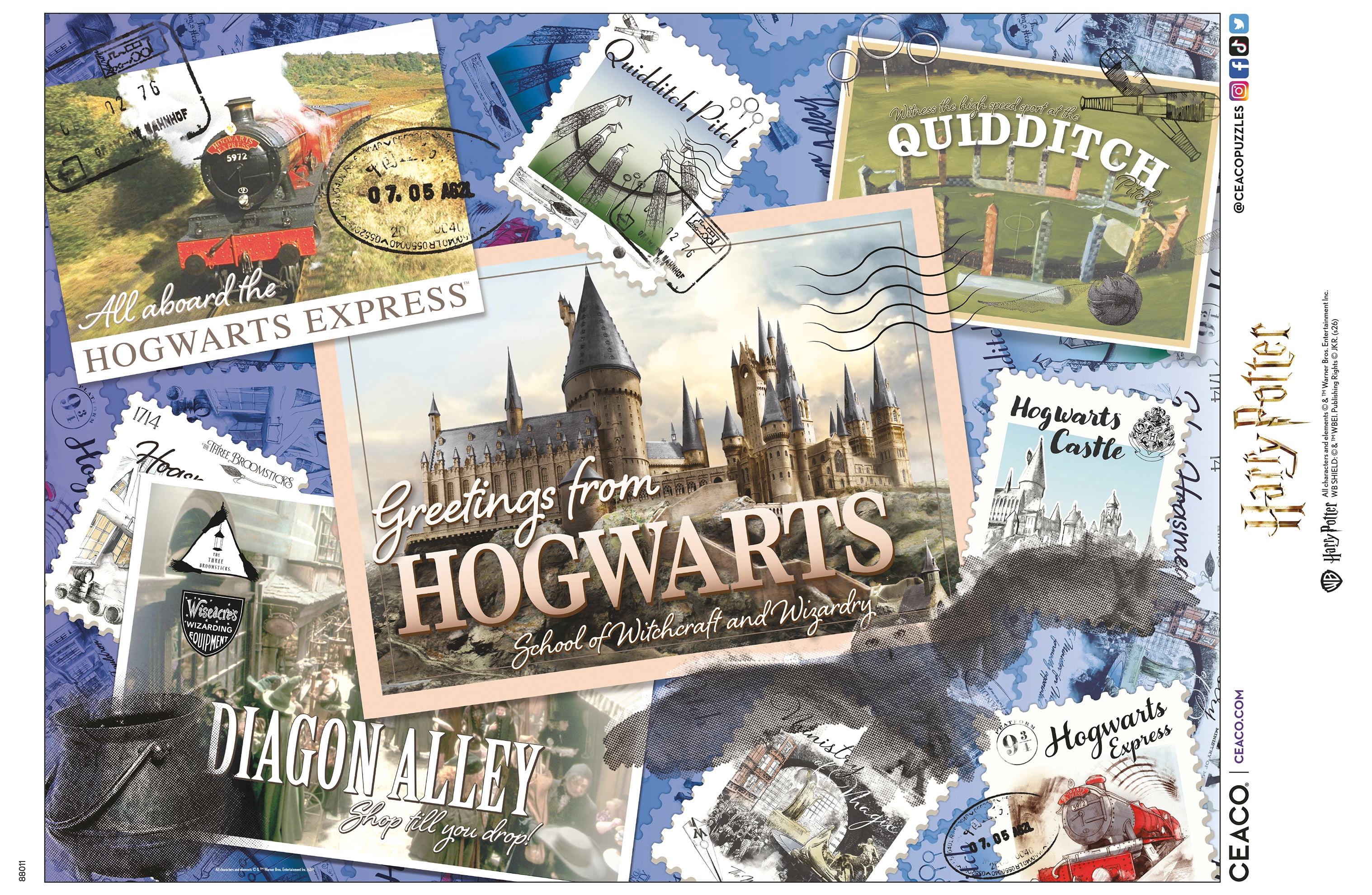Ceaco Harry Potter Postcards 1000-Piece Interlocking Jigsaw Puzzle for Children Ages 14+