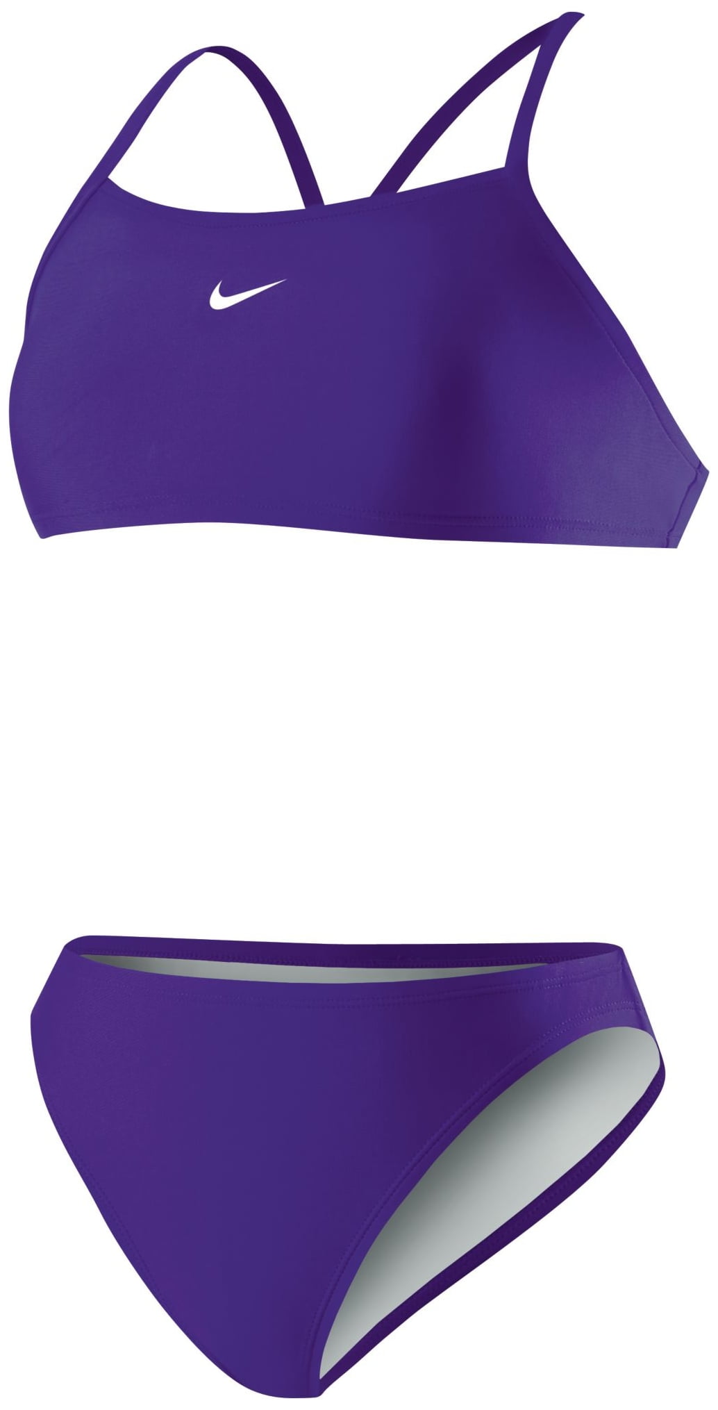 Nike - Nike Women's Poly Core Solid Sport 2-Piece Swimsuit (Grape Ice, 12) - Walmart.com