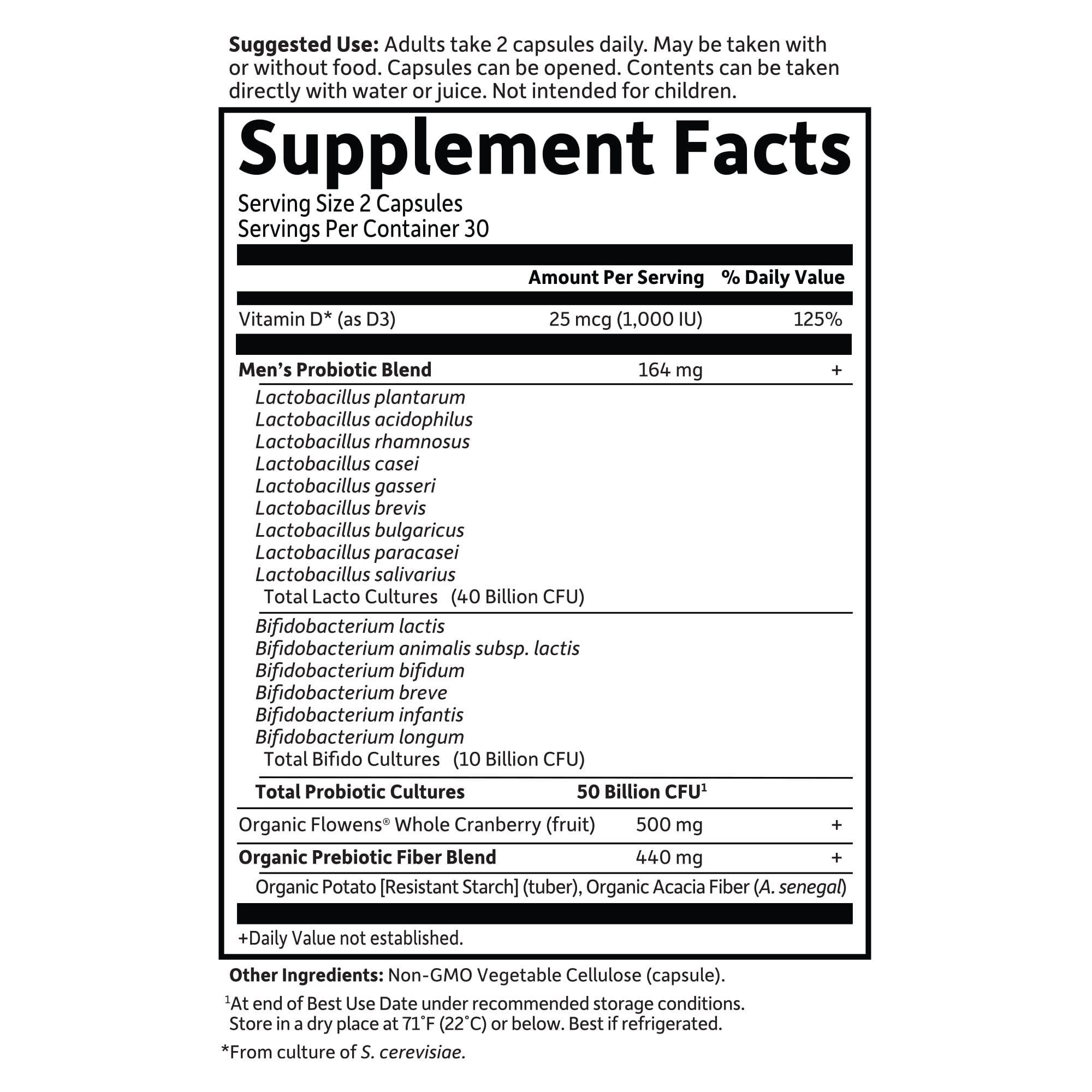 Garden of Life Dr. Formulated Probiotics Prostate+ - Digestive & Urinary Health Support - Prostate Health Supplement with Bifidobacterium Longum & Lactobacillus Acidophilus - 60 Vegetarian Capsules