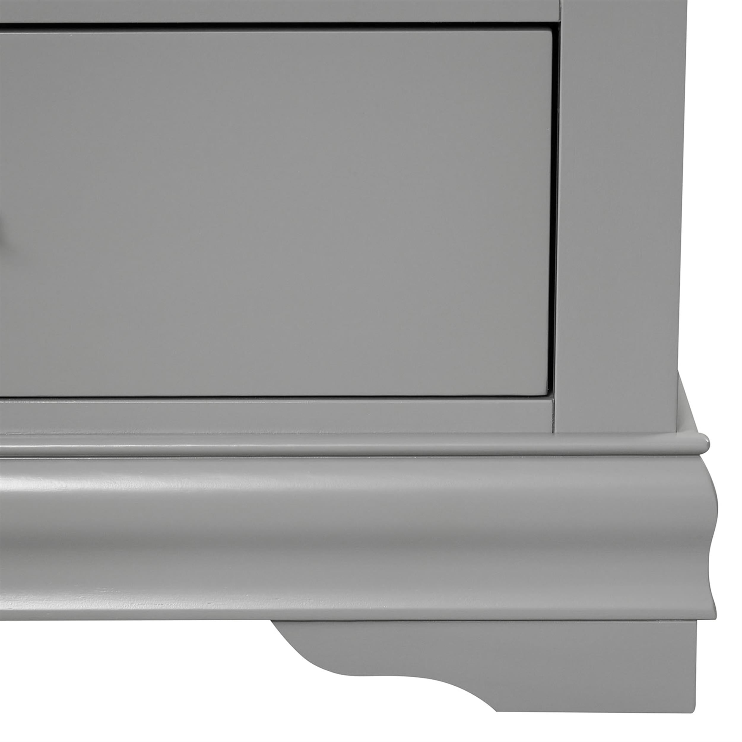 Furniture of America Toni Wood 6-Drawer Dresser with Mirror in Gray