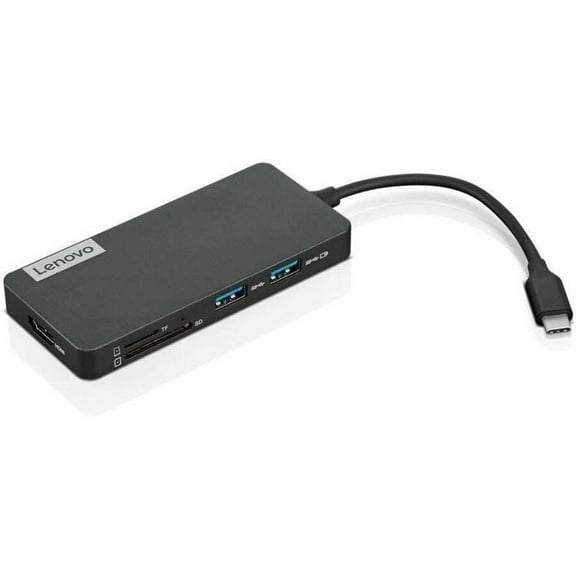 Lenovo USB-C 7-in-1 Laptop Docking Station, Retail Packaging, with Accessories Included
