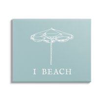Stupell Industries I Beach Phrase with Umbrella Inspirational Painting Gallery Wrapped Canvas Art Print Wall Art, 40 x 30