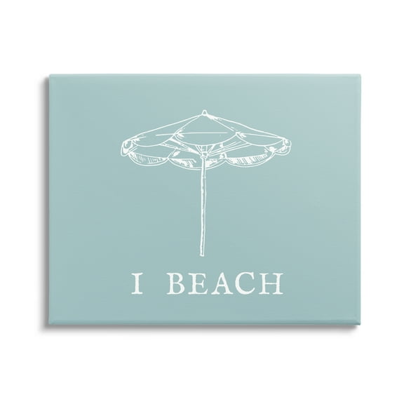 Stupell Industries I Beach Phrase with Umbrella Inspirational Painting Gallery Wrapped Canvas Art Print Wall Art, 40 x 30