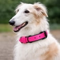 thumbnail image 2 of Dog Collar. Handmade Genuine Leather Dog Collar – Pink with Black Inner Liner, Adjustable Buckle. Buddies Collars, 2 of 5