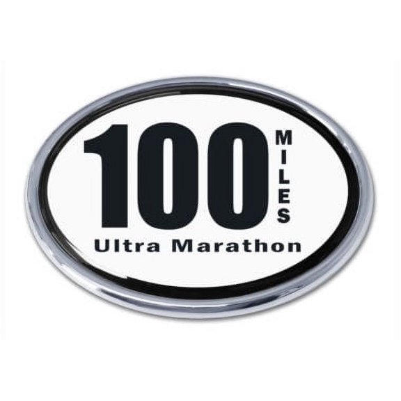 Elektroplate 26.2 Inch Chrome Metal Oval Auto Emblem – "Marathon" Black & White