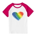 thumbnail image 1 of Zpanxa Girls Shirts Color Print Short Sleeve T Shirt Summer Oversized Crewneck Basic Tee With Polyester Spandex 7 Years, 1 of 6
