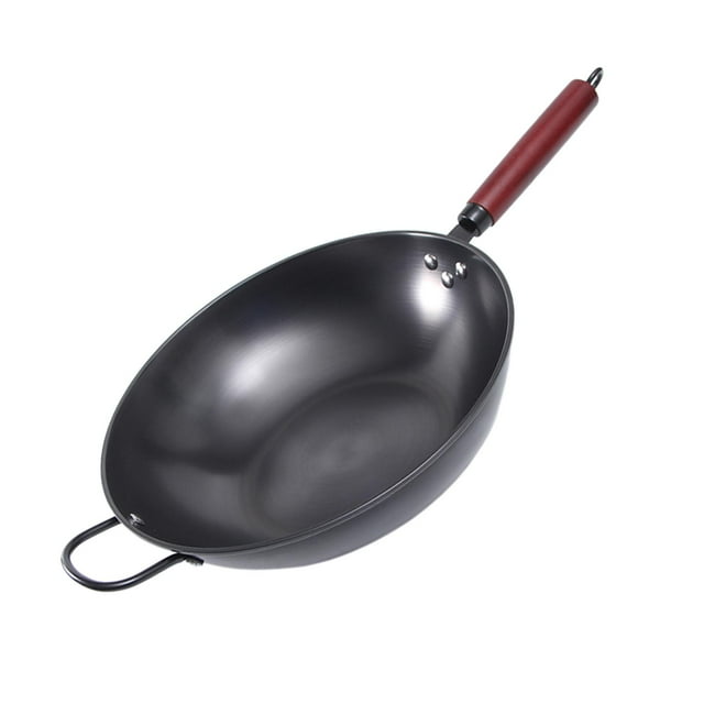 Abbracc Cooking Wok, Long Handle Without Heat Transfer, And Frying Pans, Cast Iron Pots, 34cm