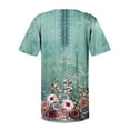 thumbnail image 5 of Style Oalirro Summer Floral Green Blouses for Women - Ladies Green Tops (XL), 5 of 5