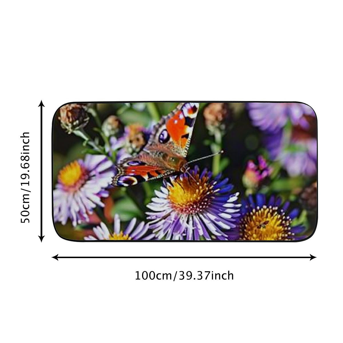 PHYHOO Doormat Floor Rug/Mat - Nature Flower Plant Summer Garden Butterfly ﻿Decorative Door Mat, Door Mat with Non-Slip Rubber Backing, Easy Cleaning, Traps Dirt, Rug for Entry, Patio