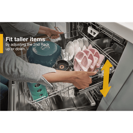 Whirlpool - 24" Top Control Built-In Dishwasher with Stainless Steel Tub, Large Capacity & 3rd Rack, 47 dBA - Black Stainless Steel