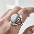 thumbnail image 5 of Natural Gray Moonstone Ring, Woman's Gray Moonstone Ring, June Birthstone, Designer Band, 925 Sterling Silver, Womens Ring, Christmas, Thanksgiving, Handmade, Statement Jewelry, Natural Gemstone Ring, 5 of 7