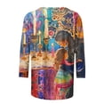 thumbnail image 5 of DDAPJ pyju Funny Hanukkah Shirt for Women 3/4 Length Sleeve Tops Novelty Menorah Graphic Tees Chanukah Celebration T-shirt Holiday Party Blouse Multicolor M, 5 of 6