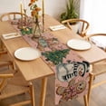 thumbnail image 3 of Pink Christmas Table Runner 120 Inches Long Farmhouse Dress Scarves, Xmas Tree Gingerbread Snowman Winter Dining Tablerunner for Coffee Table/Kitchen Island/Party Décor, 13" x 120", 3 of 8