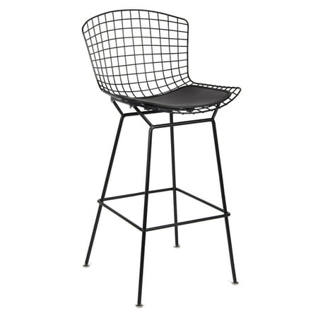 Fine Mod Imports Black Wire Counter Chair, Black