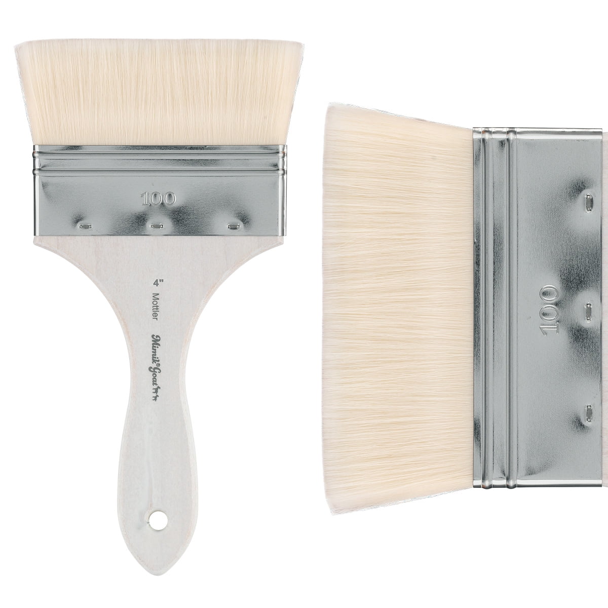 Creative Mark Mimik Synthetic Goat Hair Mottler Paint Brush 4" - Short Handle Flat Watercolor Brush- Soft, Absorbent, Synthetic Paint Brush for Watercolor, Oil & Acrylic- Rust-Proof Ferrule- Handmade