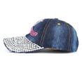 thumbnail image 4 of Pink Ribbon Rhinestone Baseball Hat Breast Cancer Awareness Baseball Hat, 4 of 14