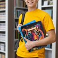 thumbnail image 6 of HELLHERO Tote Bags Easy Carry Book Case Polyester Decorative Design Paperback Book Cover with Handle for Notebook for Reusable, 6 of 8