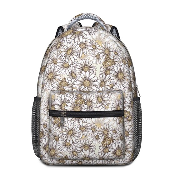 Sunflower Backpack for School,Cute School Bag,Schoolbag with Adjustable Shoulder Straps & Padded Back,15.3"x11"x6.7"