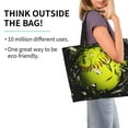 thumbnail image 2 of Pofeuu Ball Print Reusable Grocery Bags - Washable, Foldable, Packable Tote, Large Handles, Heavy Duty, Zippered Top Pouch, 2 of 8