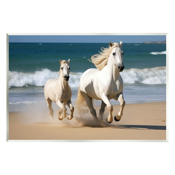 Stupell Industries Trotting Horses on Beach Animals & Insects Photography Unframed Art Print Wall Art, 15 x 10