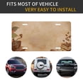 thumbnail image 5 of Zufioo Engraved Coffee On Kraft Paper Print Car Aluminum Front License Plate, 12x6 Inch Decorative Personalized Car License Plate Car Accessories, 5 of 8