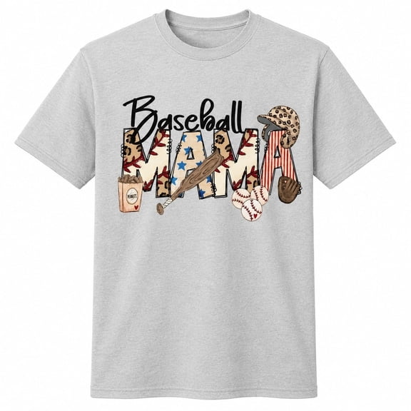 Baseball Mama Graphic T-Shirt, Unisex Classic Fit Mom Game Day Tee