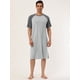 thumbnail image 2 of Camisón para hombre Ropa de dormir Mangas raglán Comfy Lounge Pijamas suaves Camisa de dormir suelta Camisón gris L, 2 of 6