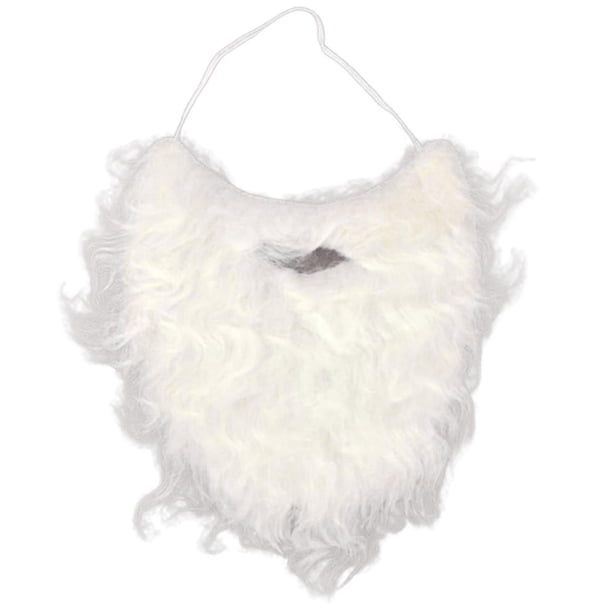 Barba De Papá Noel Con Goma Elástica, Accesorio Navideño De Fibra De Poliéster Blanco, Apta Para Niños Y Adultos