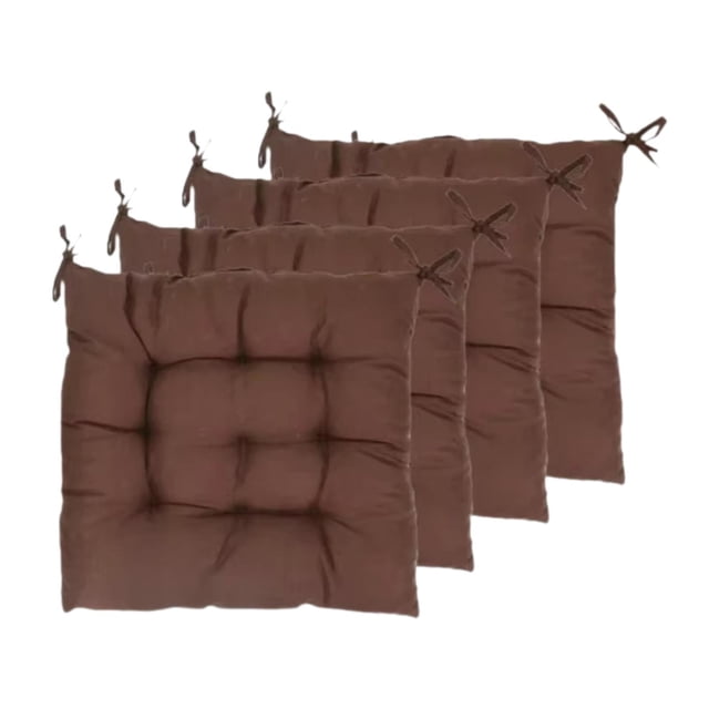 4 cojines para silla de cocina, lavables, suaves y gruesos, para interior y exterior, 40 x 40 cm Café