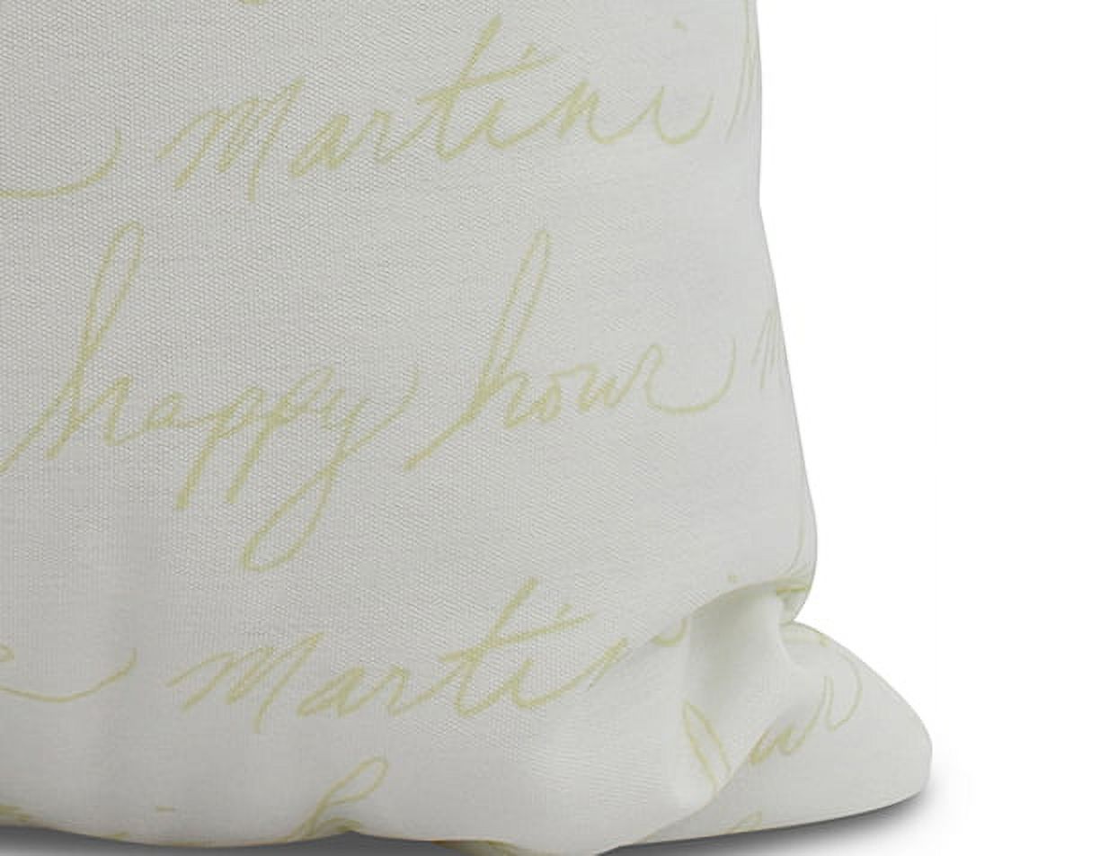 Simply Daisy, 26 x 26 inch, Martini Glass Text Fade Geometric Print Pillow, Light Green