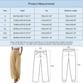 thumbnail image 3 of Women's Linen Palazzo Pants Summer Flowy Temperament Wide Leg Casual Pants with Pockets Drawstring Elastic High Waist Pant, 3 of 5