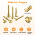 thumbnail image 4 of Vis en Bois M4 x 60mm Tête Ronde Fendue Vis Auto-Tappante 50 Pcs, 4 of 7