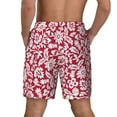 thumbnail image 4 of Uemuo Red Flowers Pattern Mens Swim Trunks Quick Dry Board Shorts with Mesh Lining, Stretch Beach Shorts Quick Dry No-Chafing Board Shorts-Medium, 4 of 9