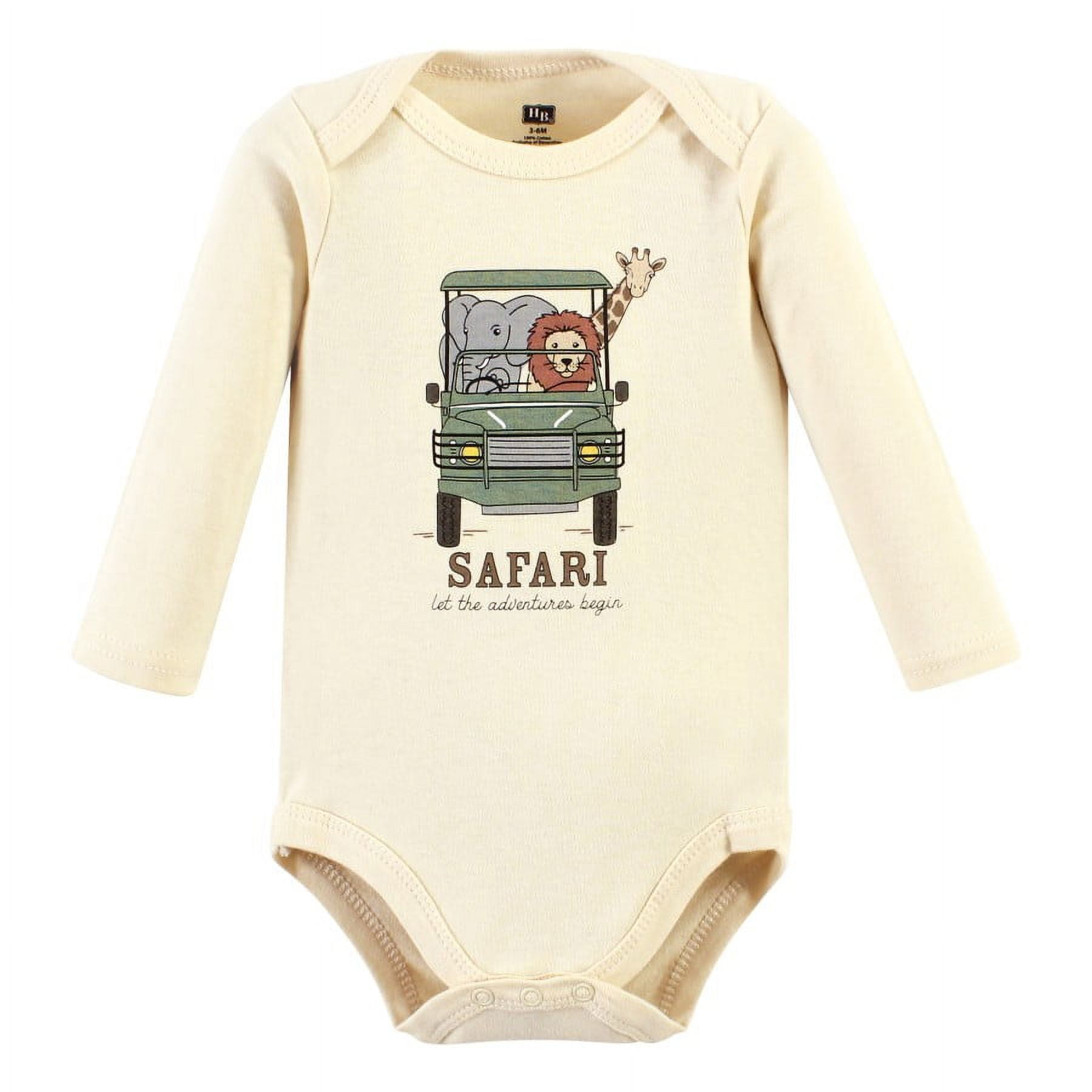 Hudson Baby Cotton Long-Sleeve Bodysuits, 3- Pack, Newborn- 24 Months