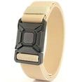 thumbnail image 2 of Jessboyy Men's Nylon Ratchet Belt No Hole Automatic Buckle Braided Elastic Woven Belts Adjustable Outdoor Work Waist Strap for Casual Hiking Khaki,130cm, 2 of 6