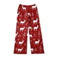 thumbnail image 4 of WTOBBY Women's Soft Comfortable Christmas Print Flannel Pajama Bottoms, Casual Home Pants with Holiday Snowflake and Tree Patterns, Cozy Fleece-Lined Sleepwear for Winter,Vermilion M, 4 of 5
