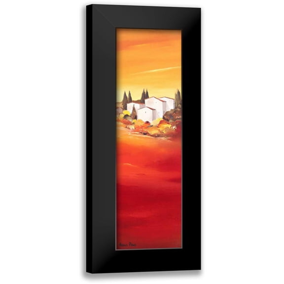 Paus, Hans 7x14 Black Modern Framed Museum Art Print Titled - Tuscan red II